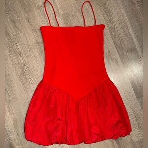 Edikted Vibrant Red Chemise Slip Dress